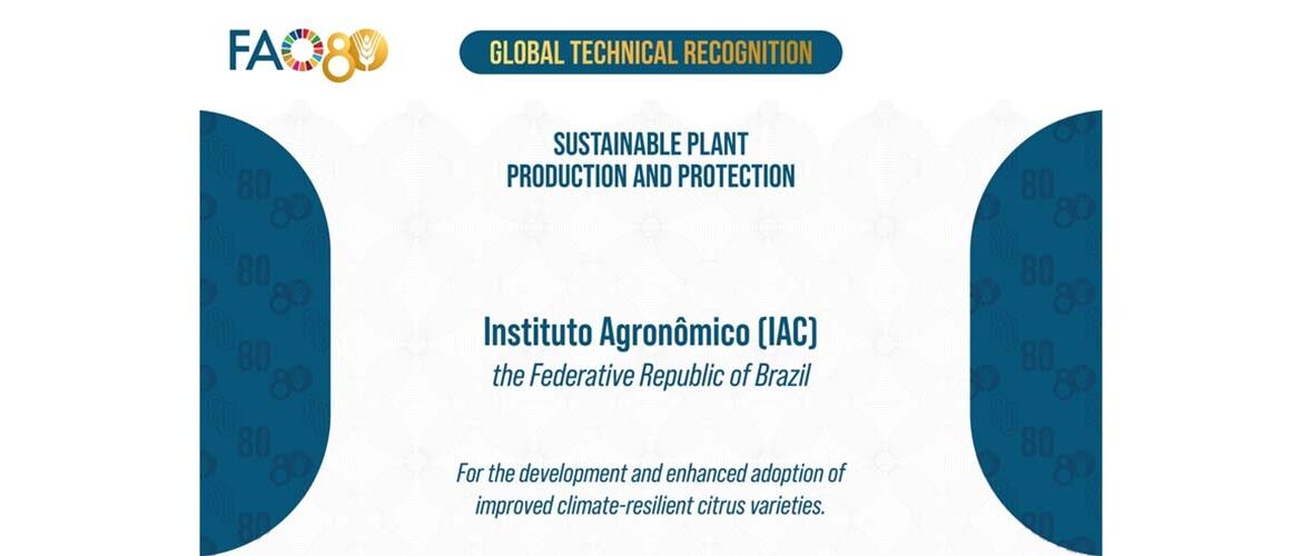 IAC tem dois reconhecimentos, sendo um da FAO